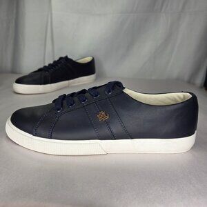 Lauren Ralph Lauren Janson II Action Leather Sneaker Women's Shoes Lauren Navy